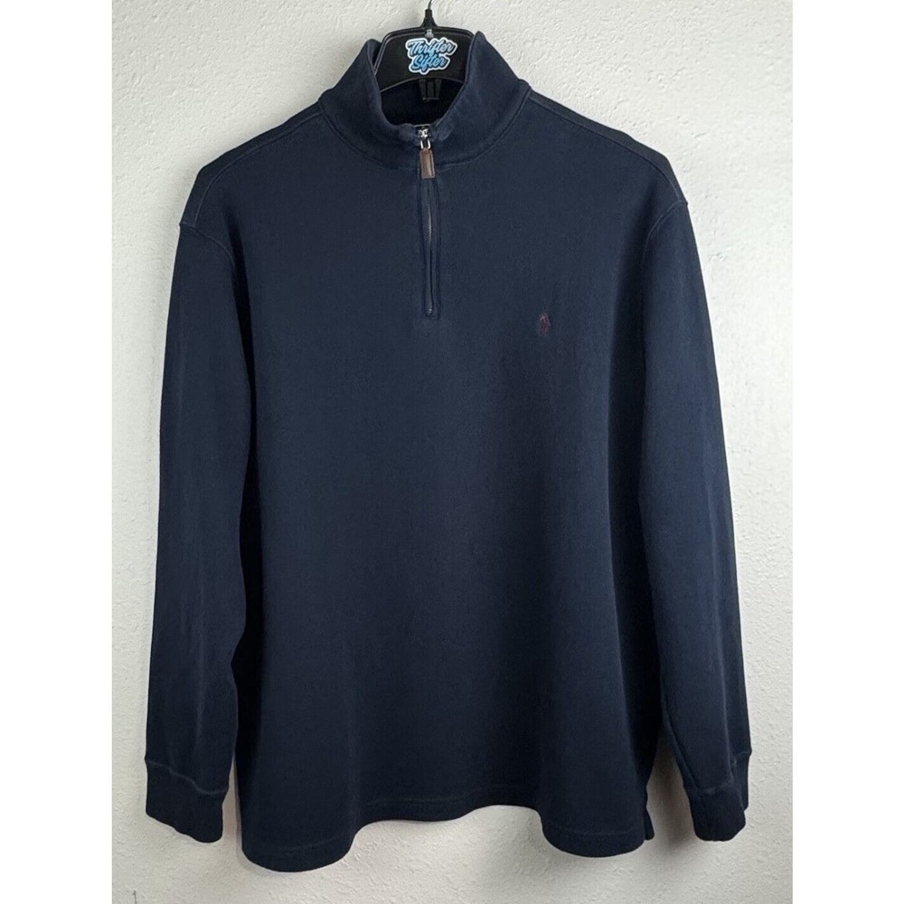Polo Ralph Lauren Mens 2XL Dark Blue 1/4 Zip Long Sleeve Sweater